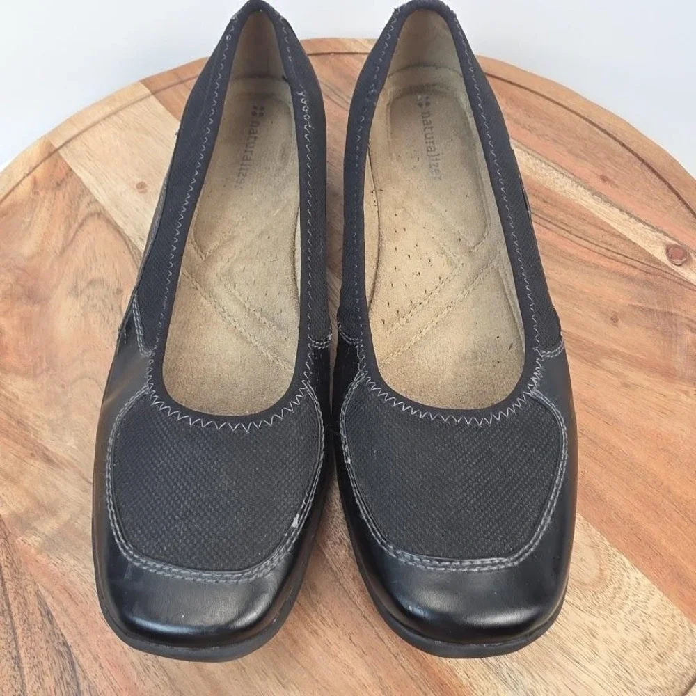 Naturalizer Shoes Womens‎ Size 9M Black Slip On Comfort Ballet Flats Casual